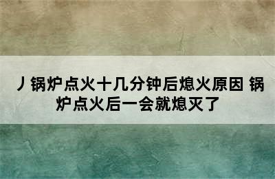 丿锅炉点火十几分钟后熄火原因 锅炉点火后一会就熄灭了